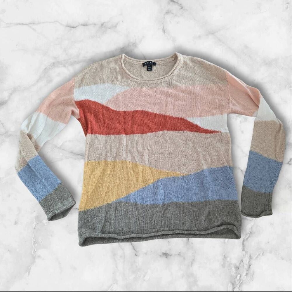 Tribal Petite Small Long Sleeve Light Sweater